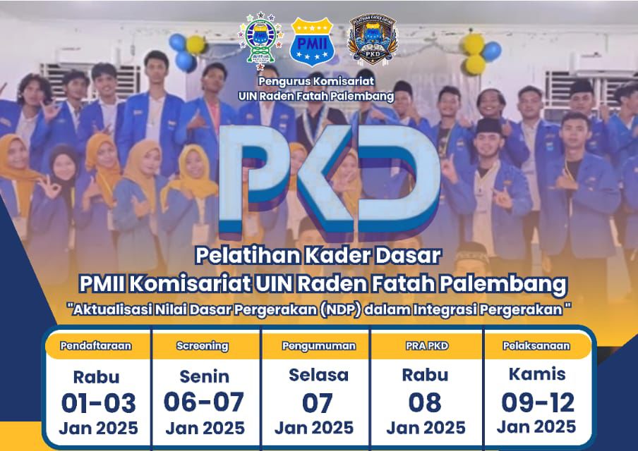 PMII Komisariat UIN Raden Fatah Palembang Siap Gelar Pelatihan Kader Dasar pada 9-12 Januari